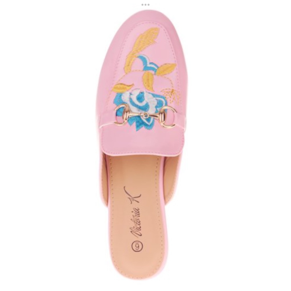 Embroidered Floral Design Women’s Mule Slippers-NEVER WORN-in box